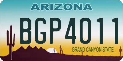 AZ license plate BGP4011