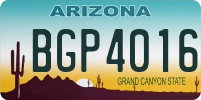 AZ license plate BGP4016