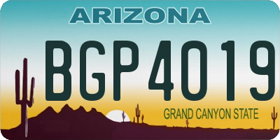 AZ license plate BGP4019