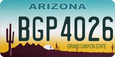 AZ license plate BGP4026