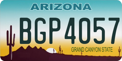 AZ license plate BGP4057