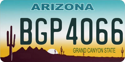 AZ license plate BGP4066