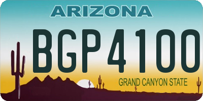 AZ license plate BGP4100