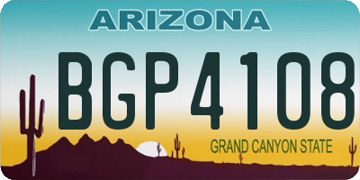 AZ license plate BGP4108