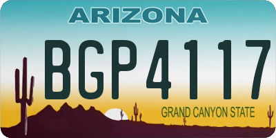 AZ license plate BGP4117
