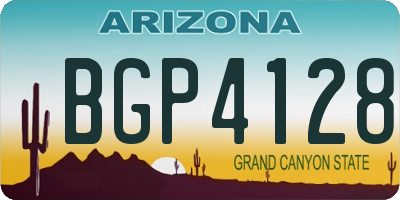 AZ license plate BGP4128