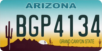 AZ license plate BGP4134