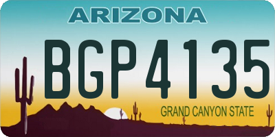 AZ license plate BGP4135