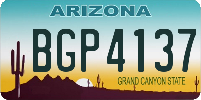 AZ license plate BGP4137