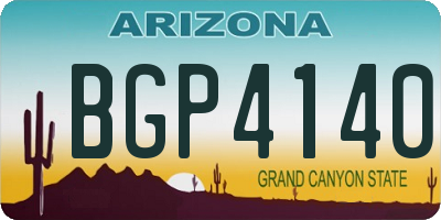 AZ license plate BGP4140