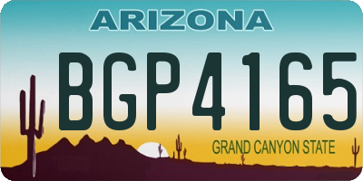AZ license plate BGP4165