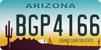 AZ license plate BGP4166