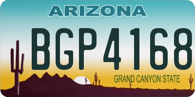 AZ license plate BGP4168