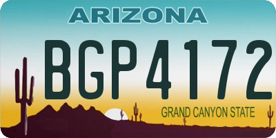 AZ license plate BGP4172