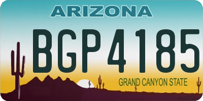 AZ license plate BGP4185