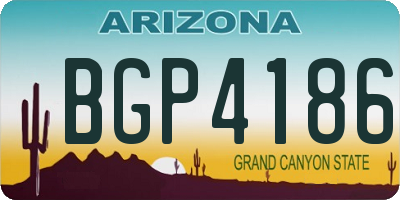 AZ license plate BGP4186