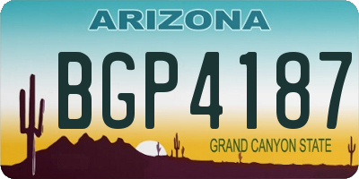 AZ license plate BGP4187