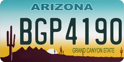 AZ license plate BGP4190