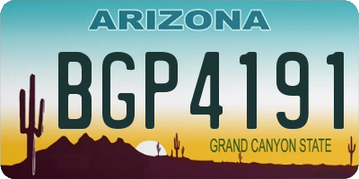 AZ license plate BGP4191