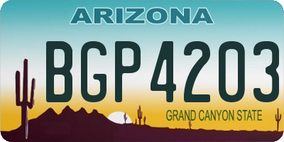 AZ license plate BGP4203