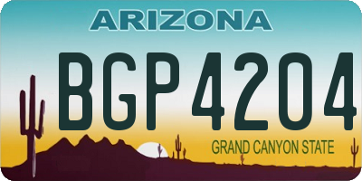 AZ license plate BGP4204