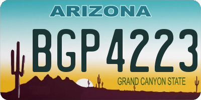 AZ license plate BGP4223