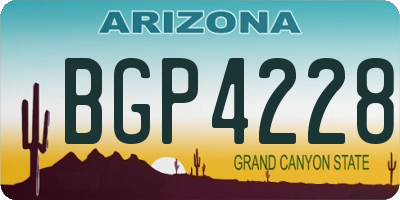 AZ license plate BGP4228