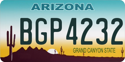 AZ license plate BGP4232