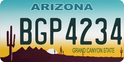 AZ license plate BGP4234