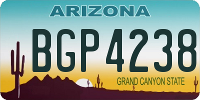 AZ license plate BGP4238
