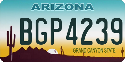 AZ license plate BGP4239