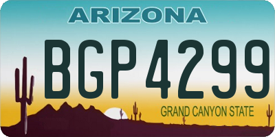 AZ license plate BGP4299