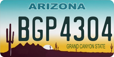 AZ license plate BGP4304