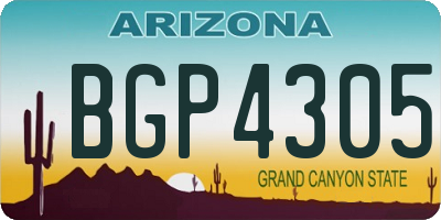 AZ license plate BGP4305