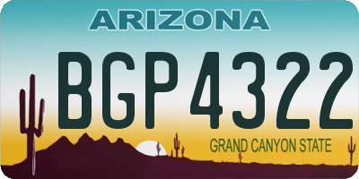 AZ license plate BGP4322