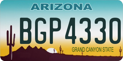 AZ license plate BGP4330