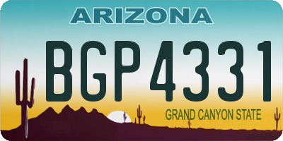 AZ license plate BGP4331