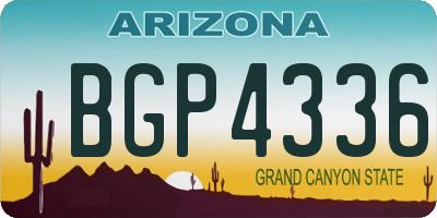 AZ license plate BGP4336