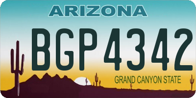 AZ license plate BGP4342