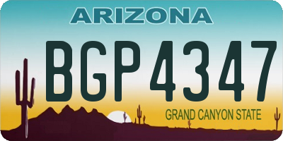 AZ license plate BGP4347