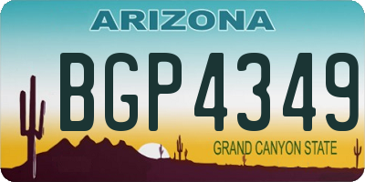 AZ license plate BGP4349