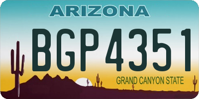 AZ license plate BGP4351
