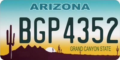 AZ license plate BGP4352