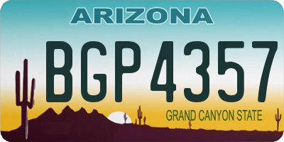 AZ license plate BGP4357