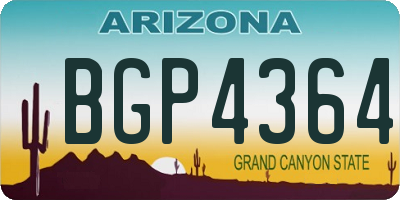 AZ license plate BGP4364