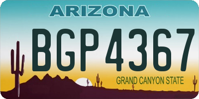 AZ license plate BGP4367