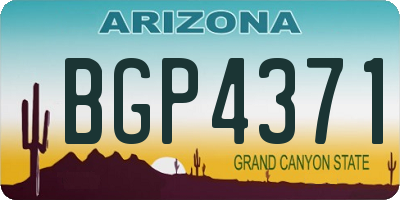 AZ license plate BGP4371