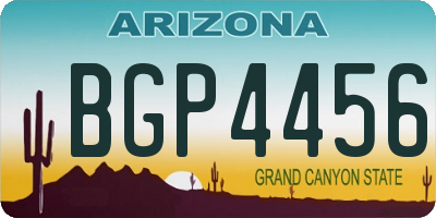 AZ license plate BGP4456