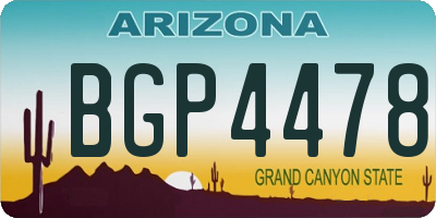 AZ license plate BGP4478