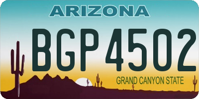 AZ license plate BGP4502